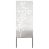 Vidaxxl Garten-Sichtschutz Blumen Silber 50 x 140 cm Edelstahl