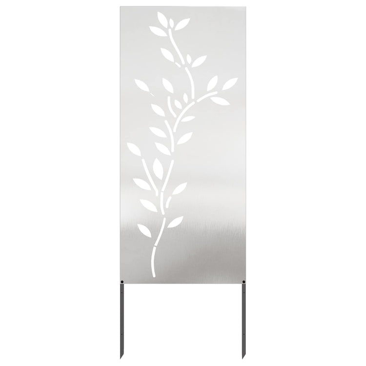 Vidaxxl Garten-Sichtschutz Blumen Silber 50 x 140 cm Edelstahl