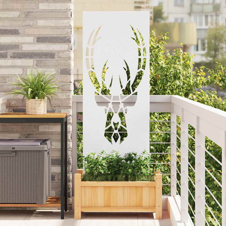 VidaXL Garten-Sichtschutz weiß 50 x 140 cm kaltgewalzter Stahl