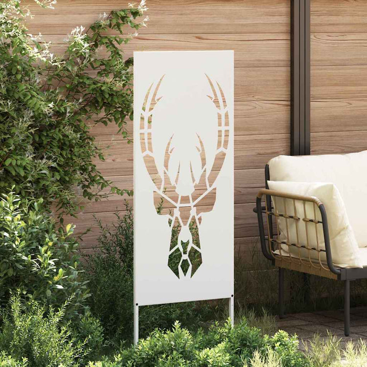 VidaXL Garten-Sichtschutz weiß 50 x 140 cm kaltgewalzter Stahl