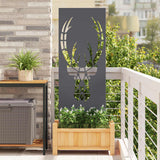 Vidaxxl Garten-Sichtschutz Anthrazit 50 x 140 cm kaltgewalzter Stahl - afbeelding 1