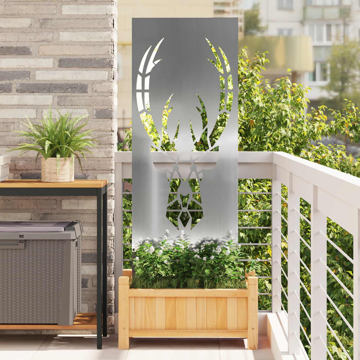 Vidaxxl Garten-Sichtschutz Silber 50 x 140 cm verzinkter Stahl