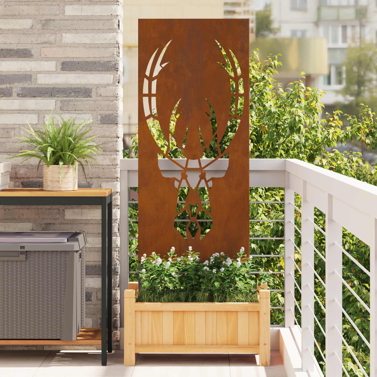VidaXL Garten-Sichtschutz Tierdruck rostig 50 x 140 cm Cortenstahl