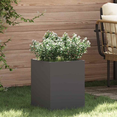 Vidaxl Gartenblumentopf schwarz 32 x 32 x 40 cm kaltgewalzter Stahl