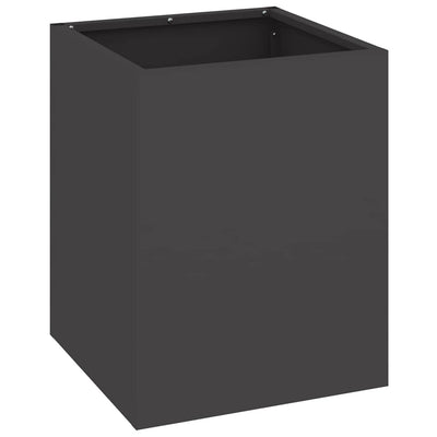 Vidaxl Gartenblumentopf schwarz 32 x 32 x 40 cm kaltgewalzter Stahl