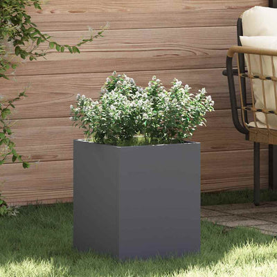 Vidaxxl Gartenblumentopf Anthrazit 32 x 32 x 40 cm kaltgewalzter Stahl