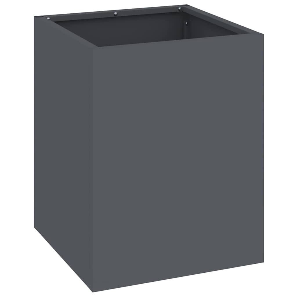 Vidaxxl Gartenblumentopf Anthrazit 32 x 32 x 40 cm kaltgewalzter Stahl