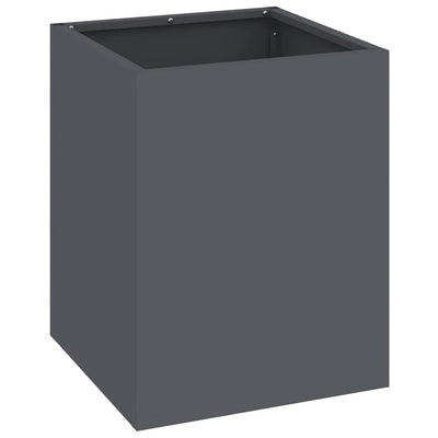 Vidaxxl Gartenblumentopf Anthrazit 32 x 32 x 40 cm kaltgewalzter Stahl