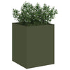 Vidaxl Gartenblumentopf olivgrün 32 x 32 x 40 cm kaltgewalzter Stahl
