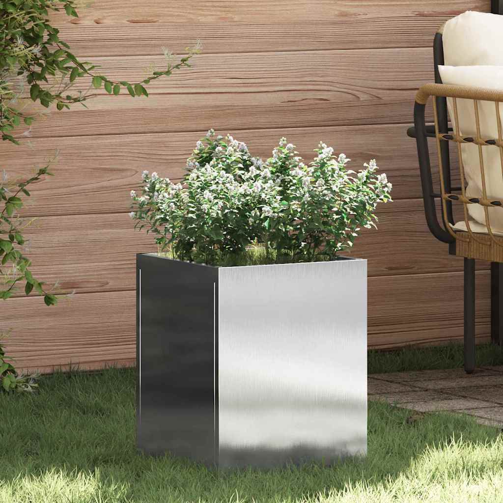VidaXL Gartenblumentopf Edelstahl 32 x 32 x 40 cm Edelstahl