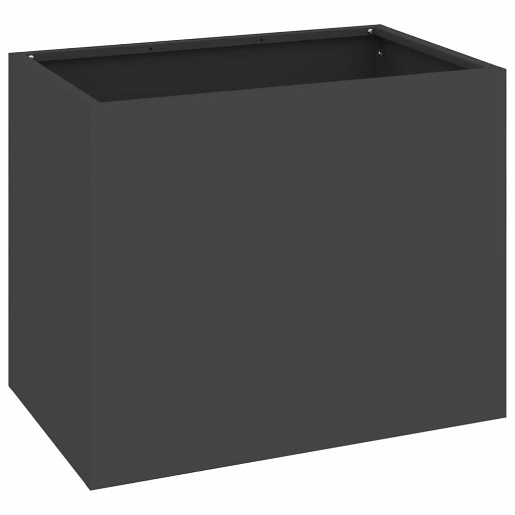 Vidaxl Gartenblumentopf schwarz 50 x 32 x 40 cm kaltgewalzter Stahl