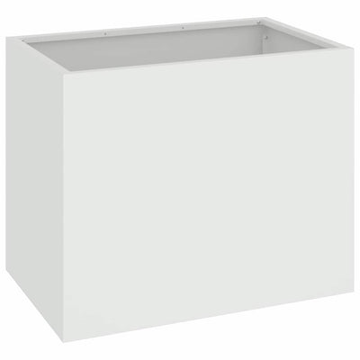 Vidaxl Gartenblumentopf weiß 50 x 32 x 40 cm kaltgewalzter Stahl