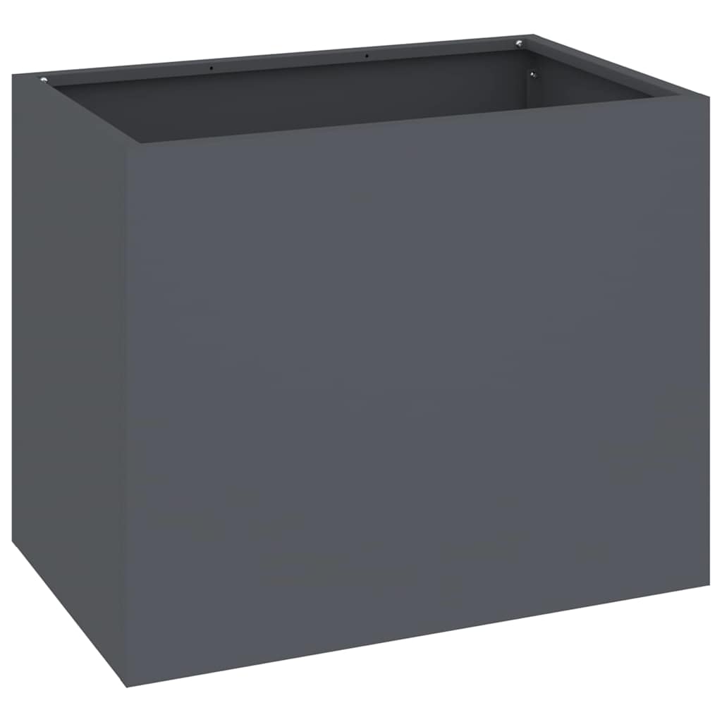 Vidaxl Gartenblumentopf Anthrazit 50 x 32 x 40 cm kaltgewalzter Stahl