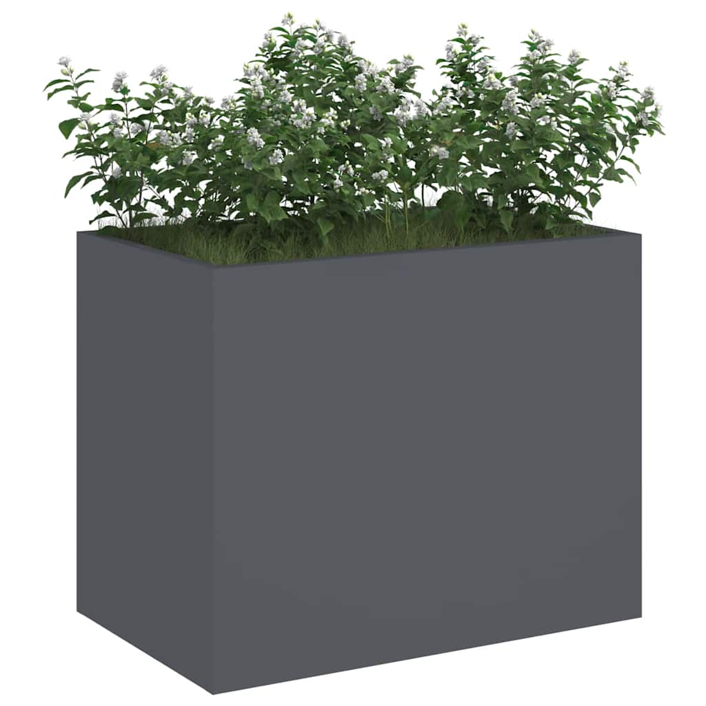 Vidaxl Gartenblumentopf Anthrazit 50 x 32 x 40 cm kaltgewalzter Stahl
