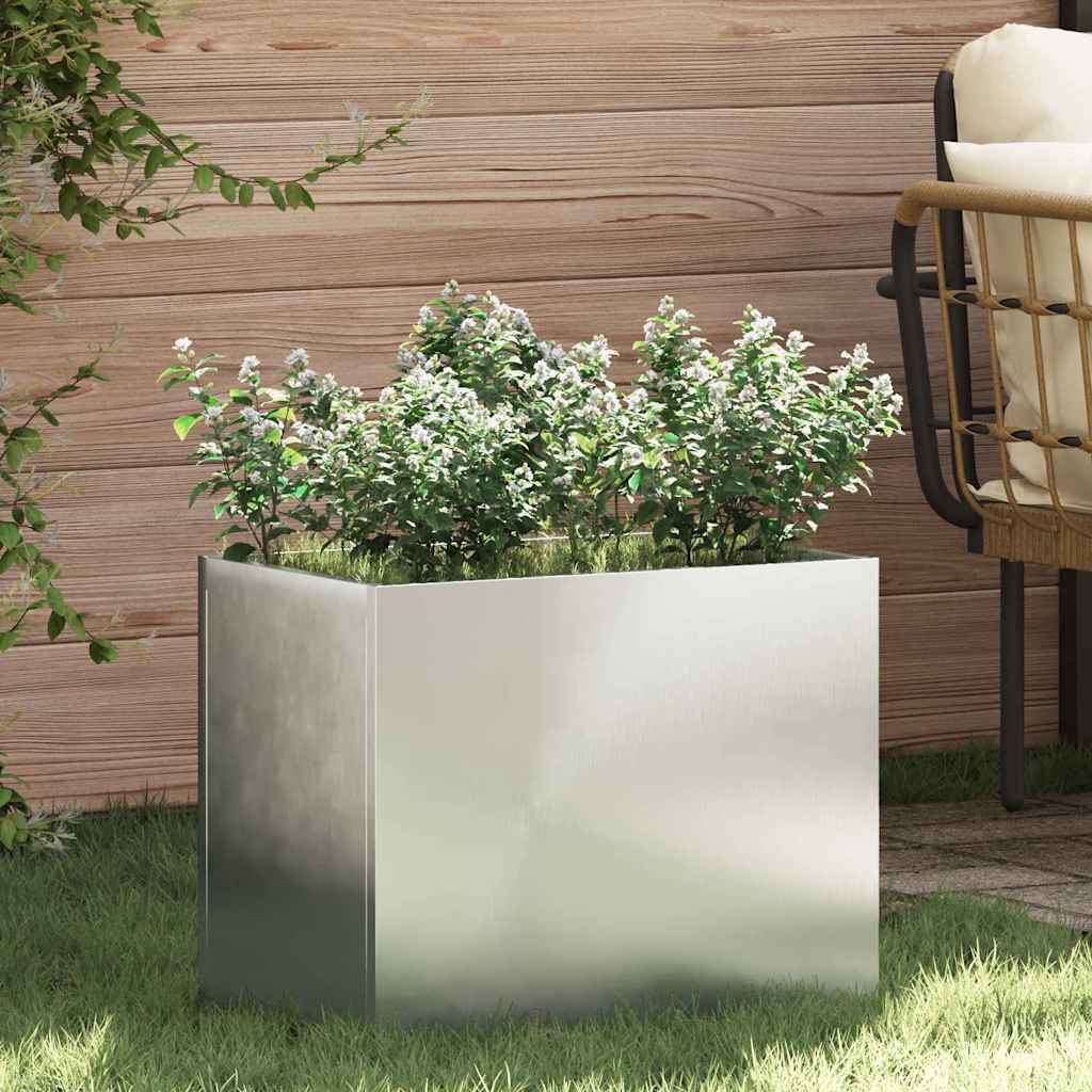 Vidaxl Gartenblumentopf aus verzinktem Stahl 50 x 32 x 40 cm