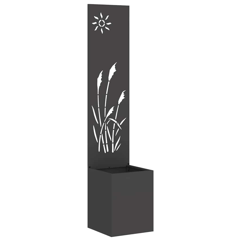 Vidaxxl Garten-Sichtschutz schwarz 32 x 140 cm kaltgewalzter Stahl