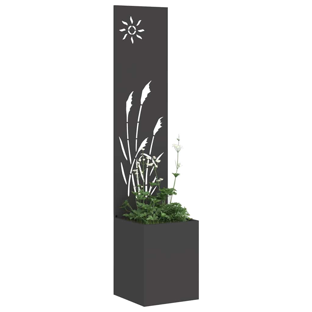 Vidaxxl Garten-Sichtschutz schwarz 32 x 140 cm kaltgewalzter Stahl