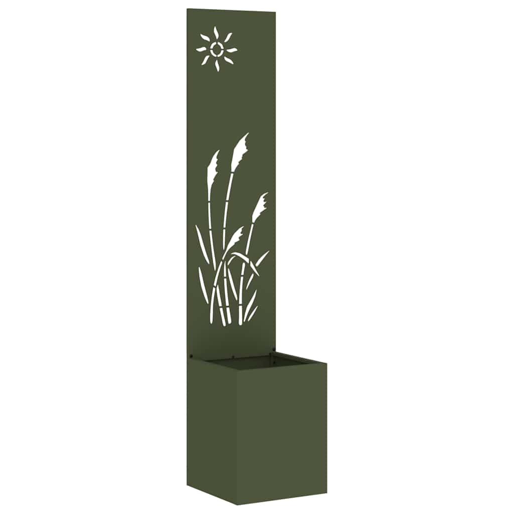 Vidaxxl Garten-Sichtschutz Olivgrün 32 x 140 cm kaltgewalzter Stahl