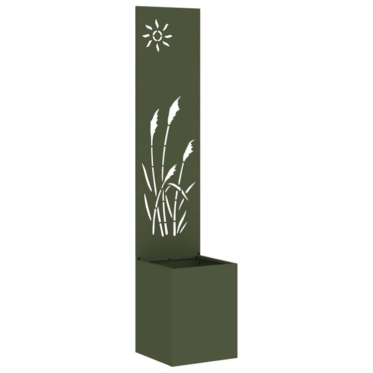 Vidaxxl Garten-Sichtschutz Olivgrün 32 x 140 cm kaltgewalzter Stahl
