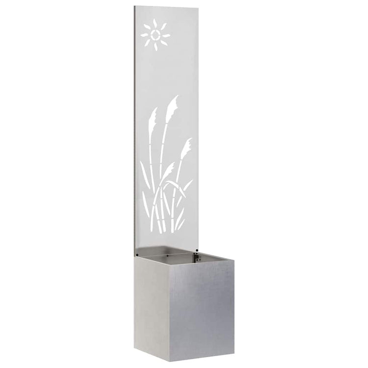 VidaXL Garten-Sichtschutz Laubsägewerk Silber 32 x 140 cm Edelstahl