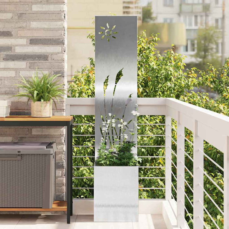 Vidaxxl Garten-Sichtschutz Silber 32 x 140 cm verzinkter Stahl