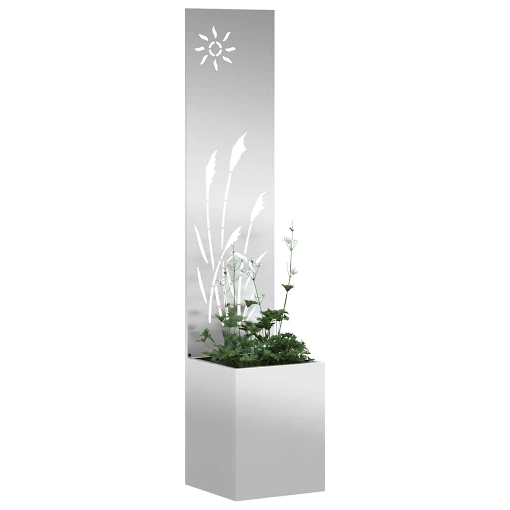 Vidaxxl Garten-Sichtschutz Silber 32 x 140 cm verzinkter Stahl