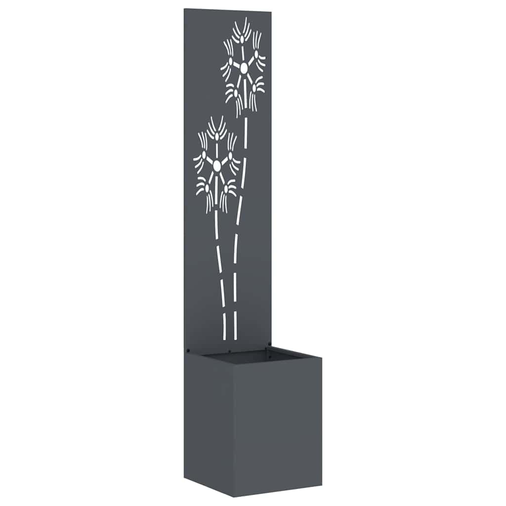 Vidaxxl Garten-Sichtschutz Anthrazit 32 x 140 cm kaltgewalzter Stahl