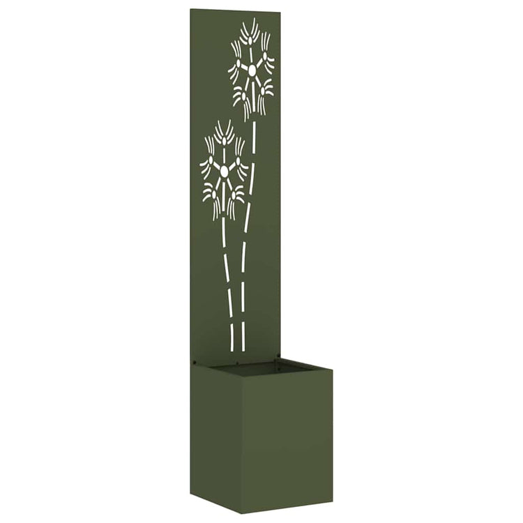 Vidaxxl Garten-Sichtschutz Olivgrün 32 x 140 cm kaltgewalzter Stahl