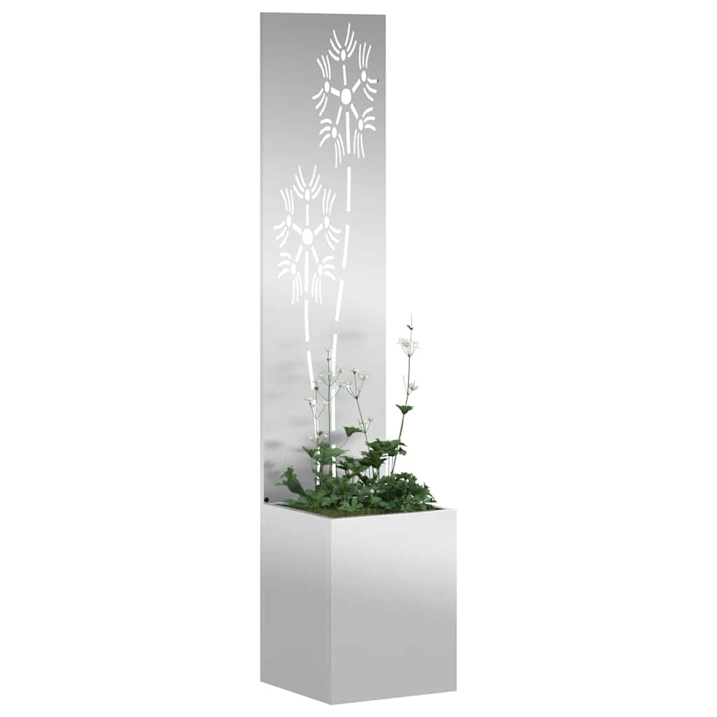 Vidaxxl Garten-Sichtschutz Silber 32 x 140 cm verzinkter Stahl