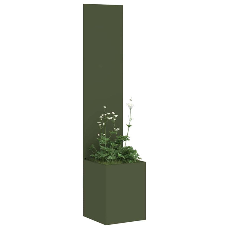 Vidaxxl Garten-Sichtschutz Olivgrün 32 x 140 cm kaltgewalzter Stahl