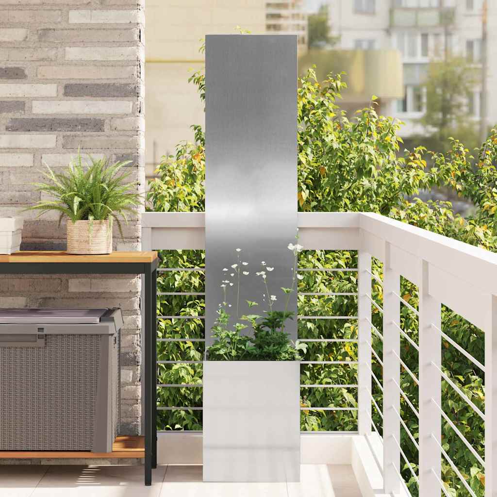 Vidaxxl Garten-Sichtschutz Silber 32 x 140 cm verzinkter Stahl