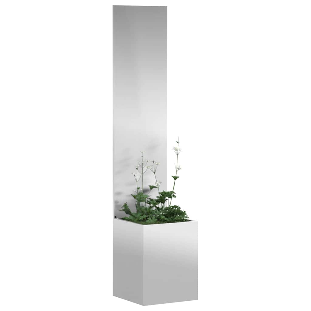 Vidaxxl Garten-Sichtschutz Silber 32 x 140 cm verzinkter Stahl