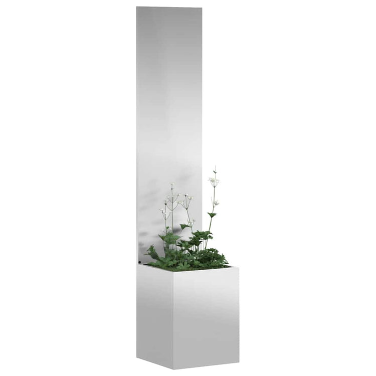Vidaxxl Garten-Sichtschutz Silber 32 x 140 cm verzinkter Stahl