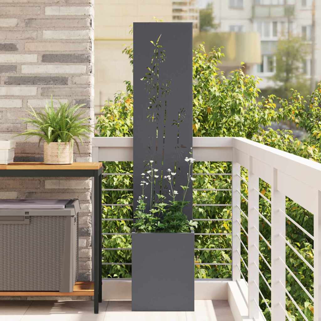 Vidaxxl Garten-Sichtschutz Anthrazit 32 x 140 cm kaltgewalzter Stahl