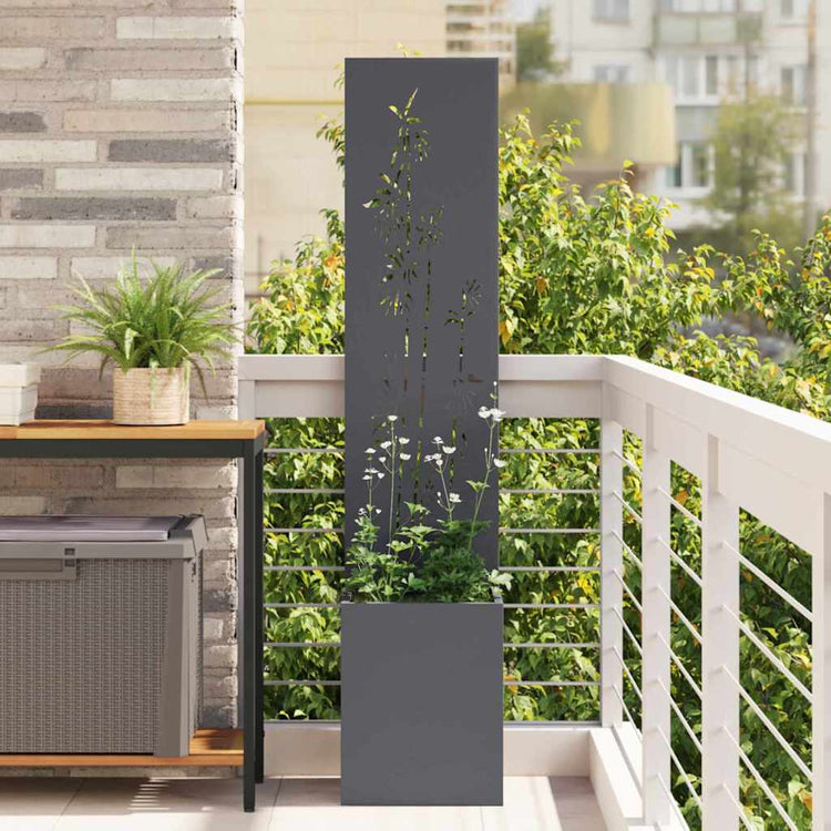 Vidaxxl Garten-Sichtschutz Anthrazit 32 x 140 cm kaltgewalzter Stahl