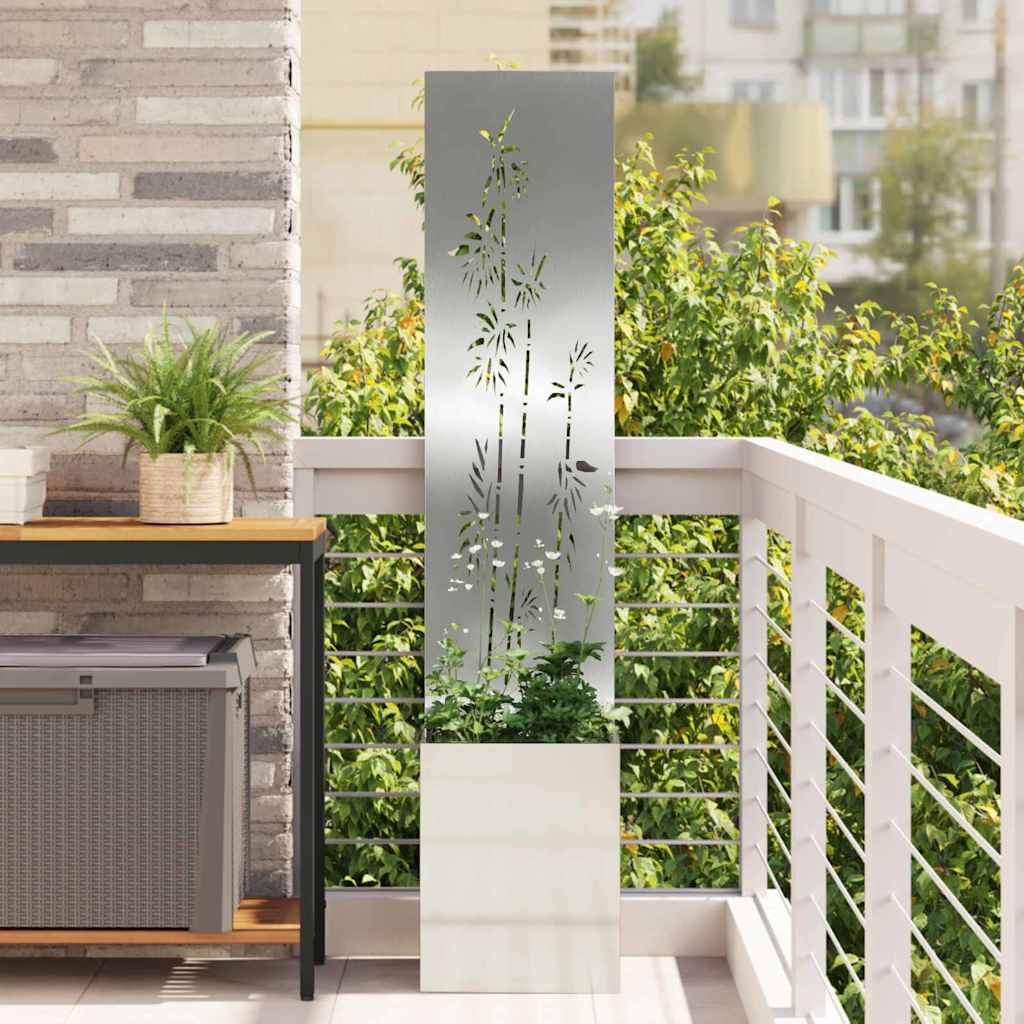 Vidaxxl Garten-Sichtschutz Silber 32 x 140 cm verzinkter Stahl