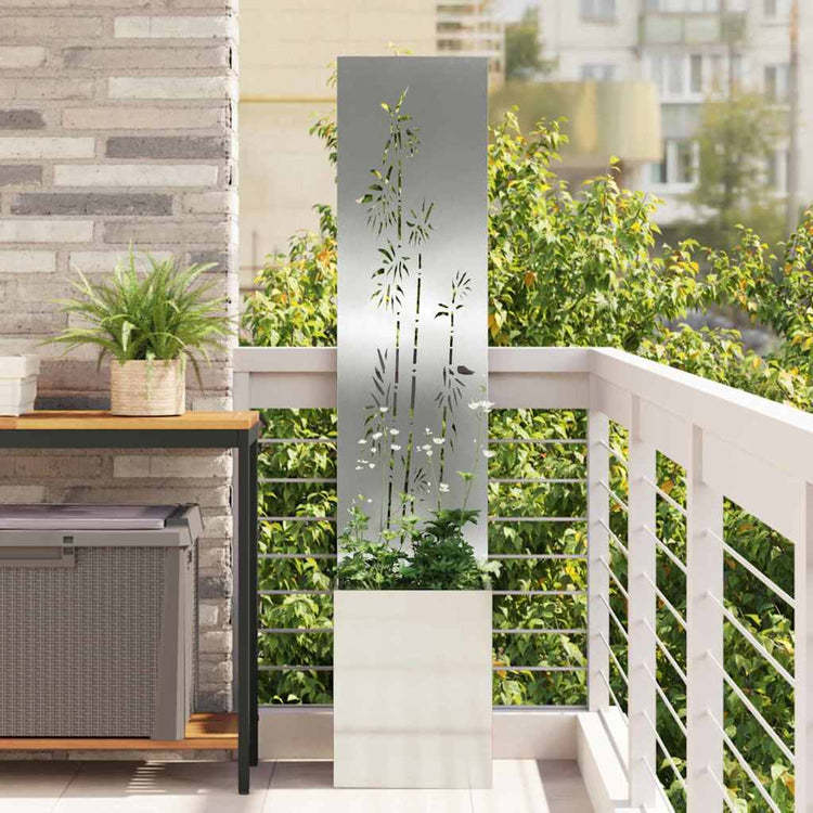 Vidaxxl Garten-Sichtschutz Silber 32 x 140 cm verzinkter Stahl