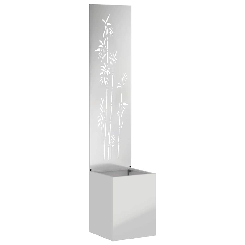 Vidaxxl Garten-Sichtschutz Silber 32 x 140 cm verzinkter Stahl