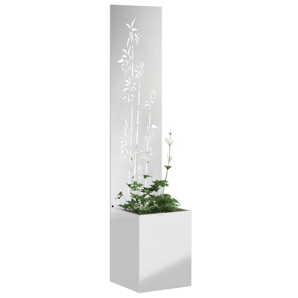 Vidaxxl Garten-Sichtschutz Silber 32 x 140 cm verzinkter Stahl