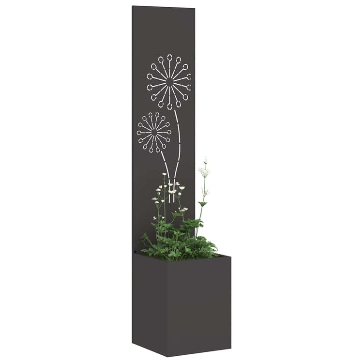 Vidaxxl Garten-Sichtschutz schwarz 32 x 32 x 150 cm kaltgewalzter Stahl