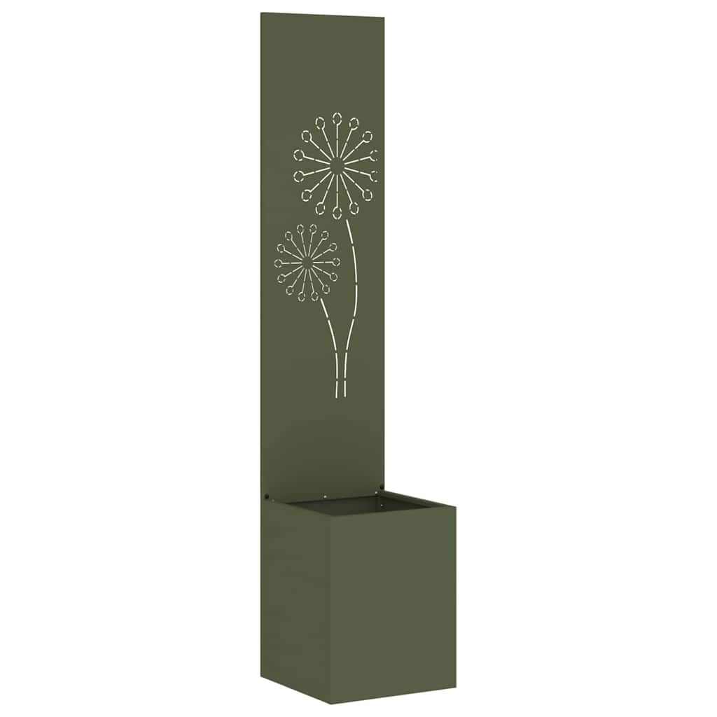Vidaxxl Garten-Sichtschutz Olivgrün 32 x 140 cm kaltgewalzter Stahl