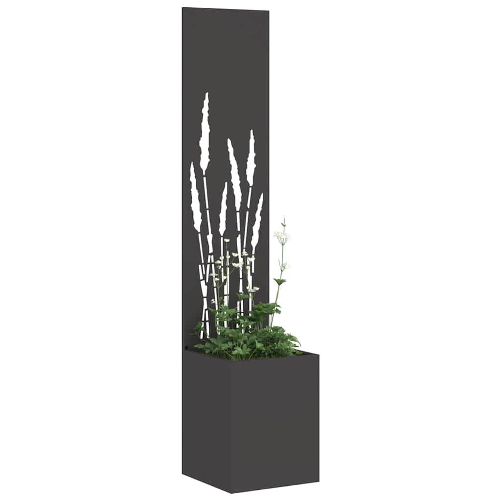Vidaxxl Garten-Sichtschutz schwarz 32 x 32 x 150 cm kaltgewalzter Stahl