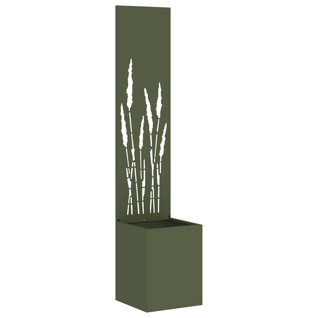 Vidaxxl Garten-Sichtschutz Olivgrün 32 x 140 cm kaltgewalzter Stahl