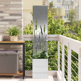 VidaXL Garten-Sichtschutz Laubsägewerk Silber 32 x 140 cm Edelstahl - afbeelding 1