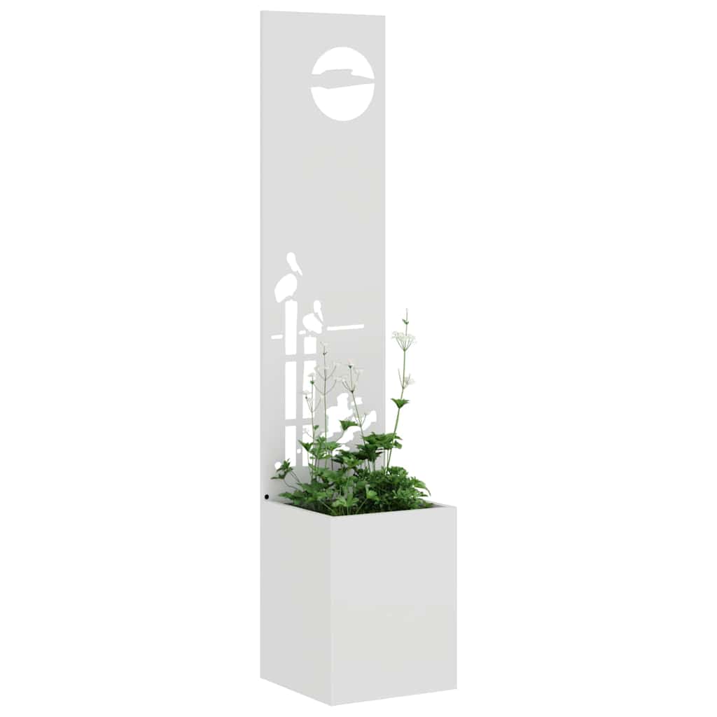 VidaXL Garten-Sichtschutz weiß 32 x 32 x 150 cm kaltgewalzter Stahl