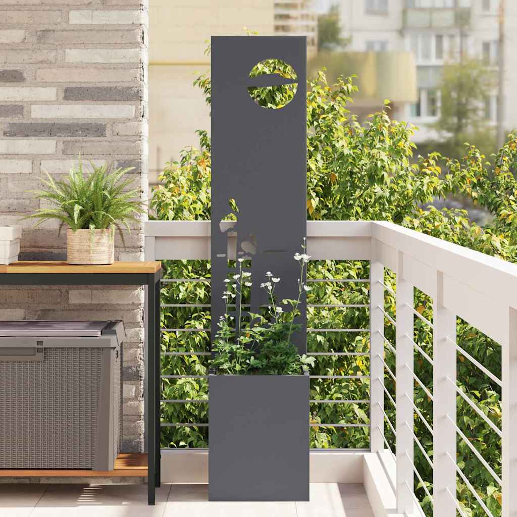 Vidaxxl Garten-Sichtschutz Anthrazit 32 x 140 cm kaltgewalzter Stahl