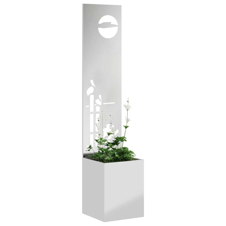 Vidaxxl Garten-Sichtschutz Silber 32 x 140 cm verzinkter Stahl