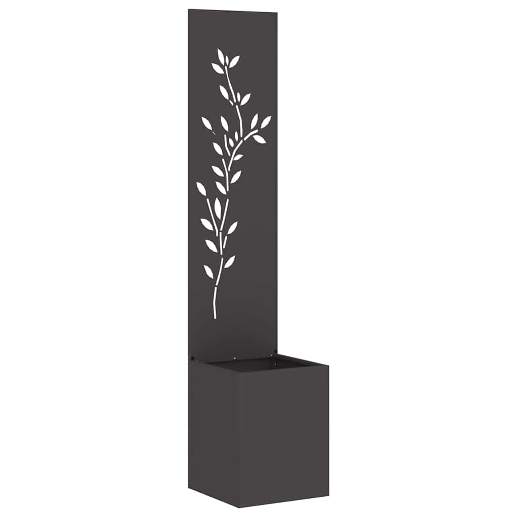 Vidaxxl Garten-Sichtschutz schwarz 32 x 32 x 150 cm kaltgewalzter Stahl