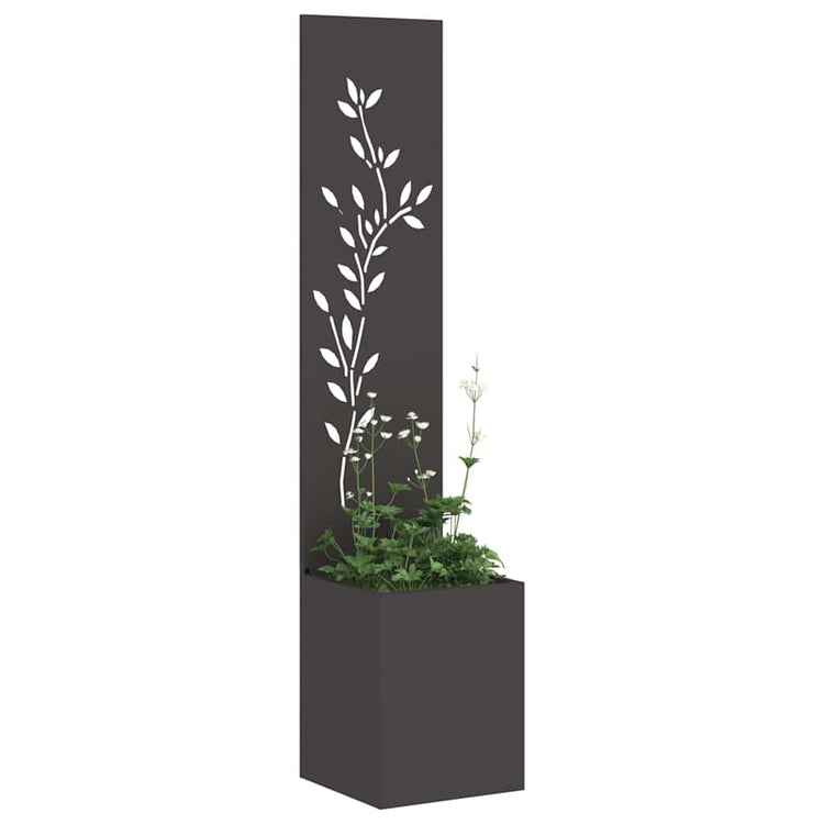Vidaxxl Garten-Sichtschutz schwarz 32 x 32 x 150 cm kaltgewalzter Stahl