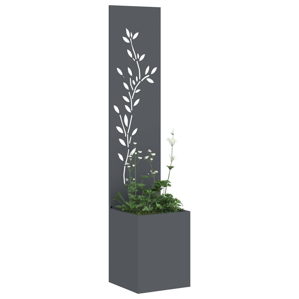 Vidaxxl Garten-Sichtschutz Blumen Anthrazit 32 x 32 x 150 cm